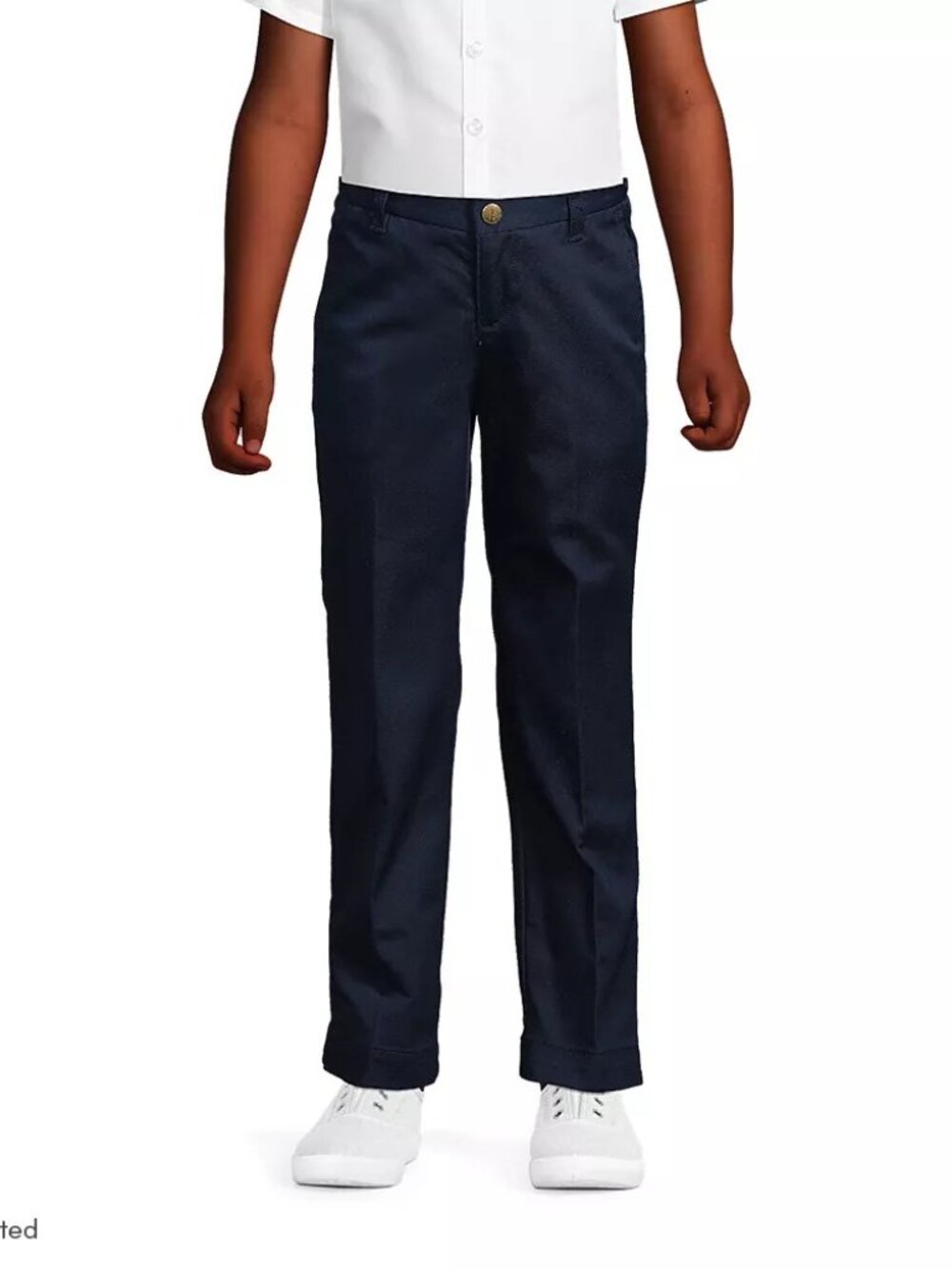 School Uniform Girls Blend Plain Front Chino Pants, Unhemmed, NWT